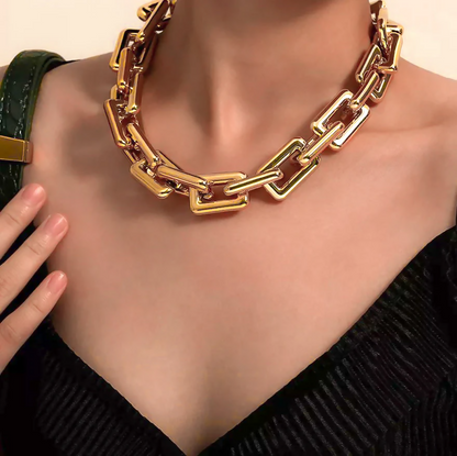 Bold & Beautiful: Gold Neck Chain, Bracelet, and Earrings Chain & Matching Jewelry Combo Set of 3