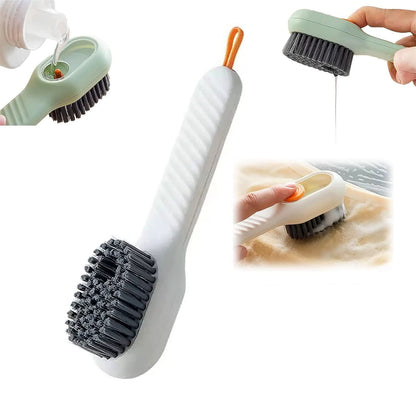 Multifunctional Cleaning Brush with Liquid Soap Dispenser – Shoe & Cloth Scrubber with Handle (1 Pc)