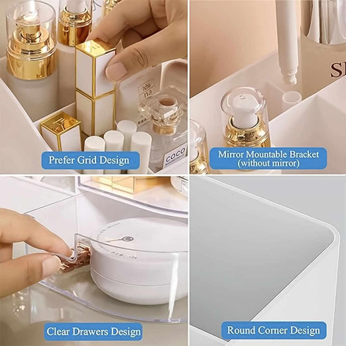 Multi-functional Plastic Vanity Storage Box HP DD