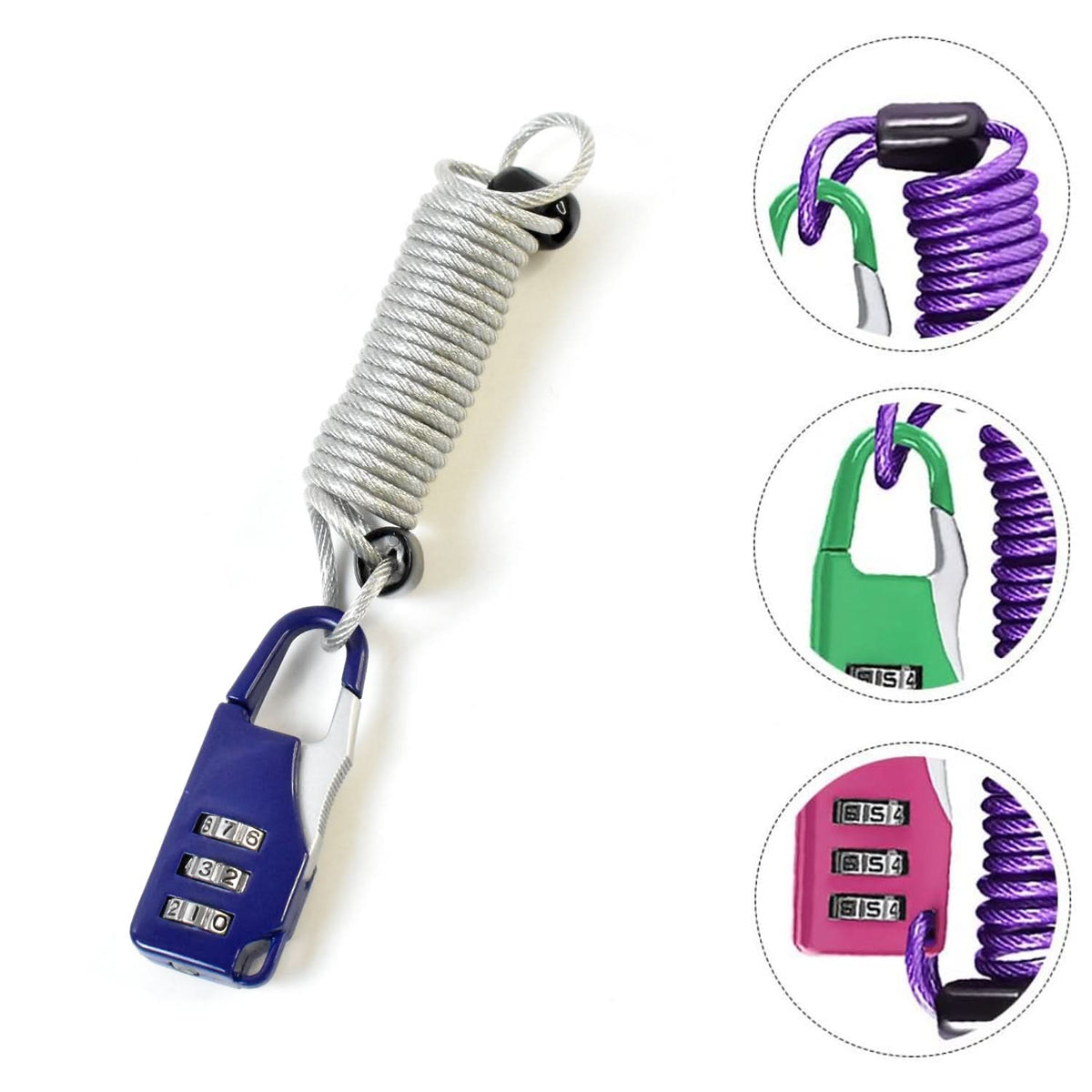 Anti-theft Dial Lock Padlock 3-digit Built-in Wire (1 Pc) HP DD