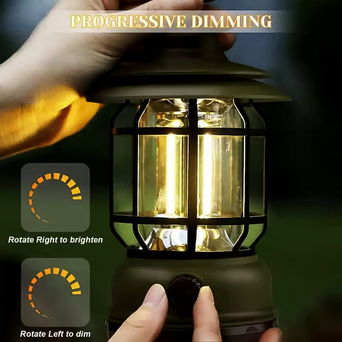 Led Camping Light Retro Style Lighting Battery Type-c Rechargeable (1 Pc) HP DD