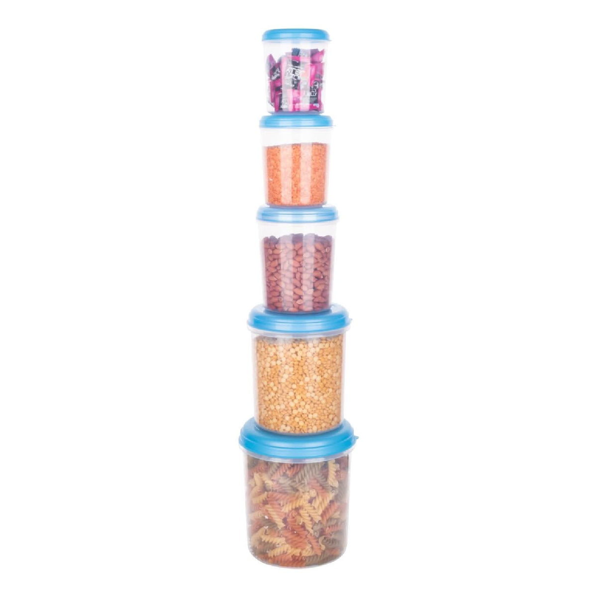 Plastic Transparent Container - Set of 5(3000ml ,2000ml ,1000ml, 750ml ,500ml) HP DD