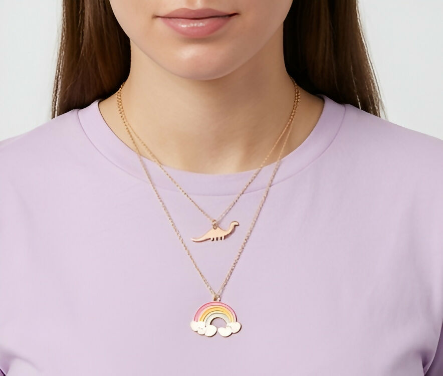 Rainbow Pendant & Infinity Necklace Set (2 Pieces)