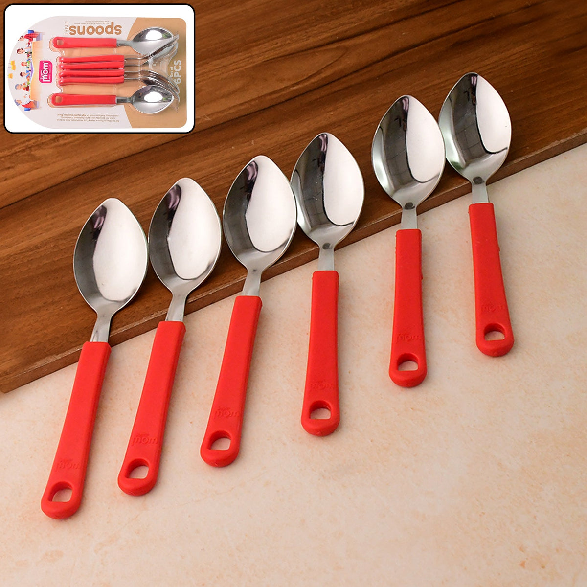 Supermom Premium Stainless Steel Table Spoon (6 Pc  Set) HP DD