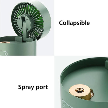 Mini Desktop Cooling Fan Automatic Shaking Head Rotating Spray Humidifier Fan Water Cooling Small Fan Desktop Mini Air Conditioning Fan With Small Water Tank (Battery Not Include)