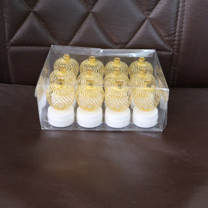 Decorative Apple Shape LED Tealight Candles with  Flameless Battery Operated Festive Lights for Home Décor (12 Pc)