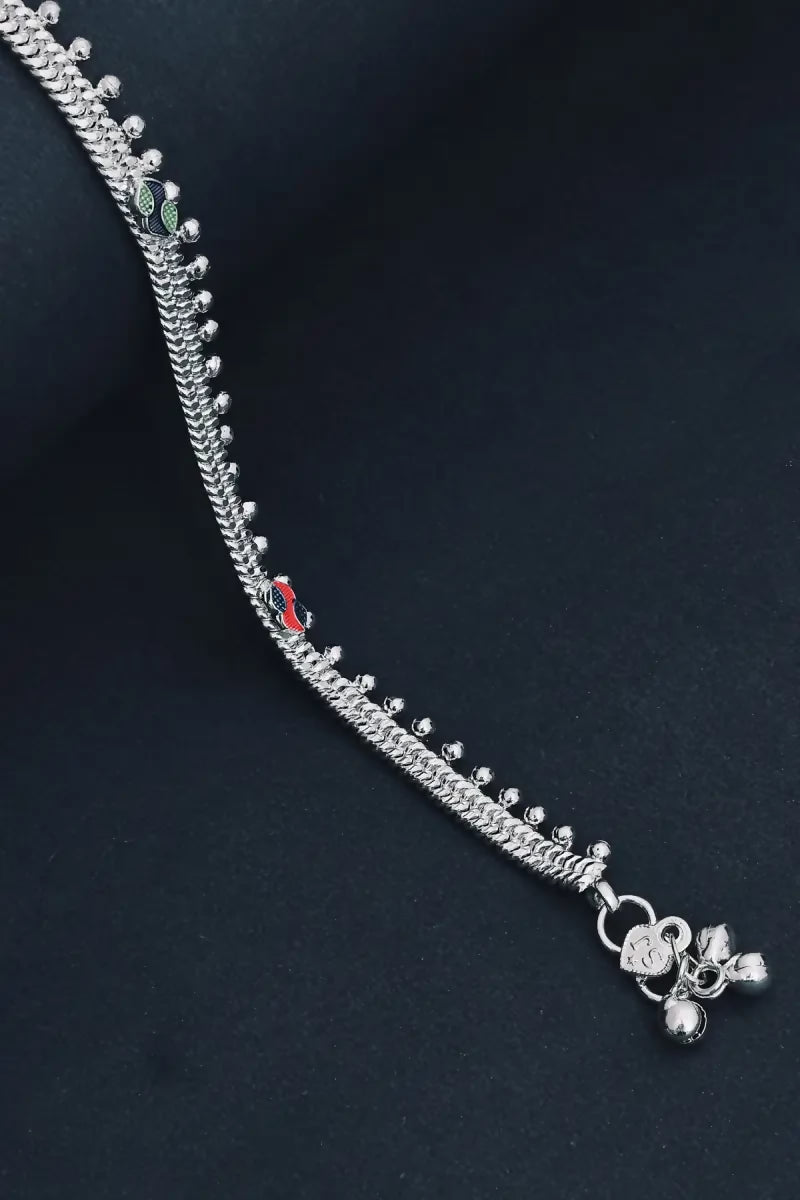 Alloy Silver Plated Anklets for Women and Girls(Silver,10 Inch,1)