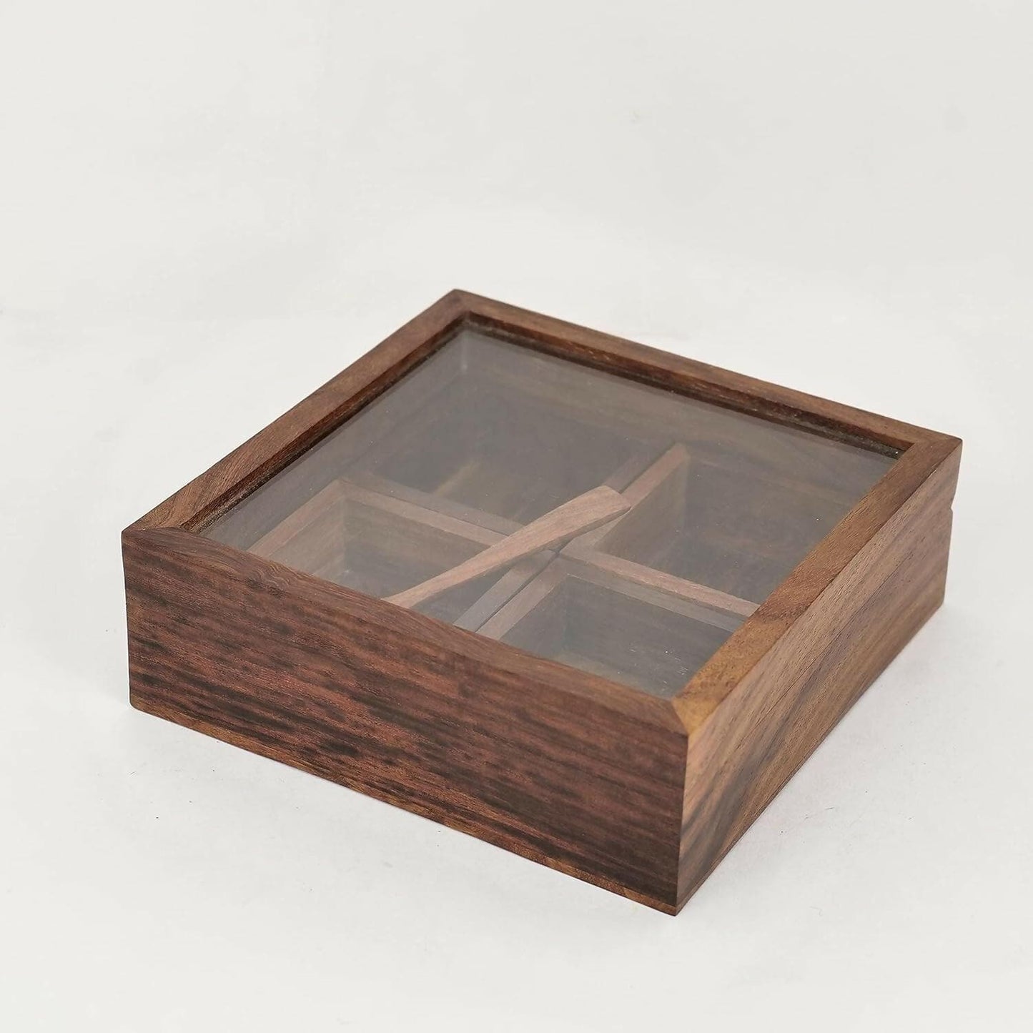 4 Compartments spice box (wooden) - HalfPe