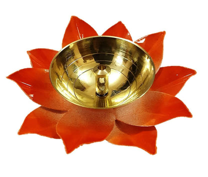 Kamal Diya for C Flower Patti Brass Diya Oil Lamp for Pooja - HalfPe