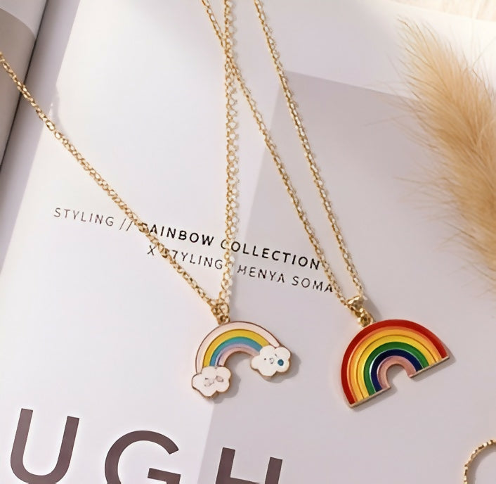 Rainbow Pendant & Infinity Necklace Set (2 Pieces)