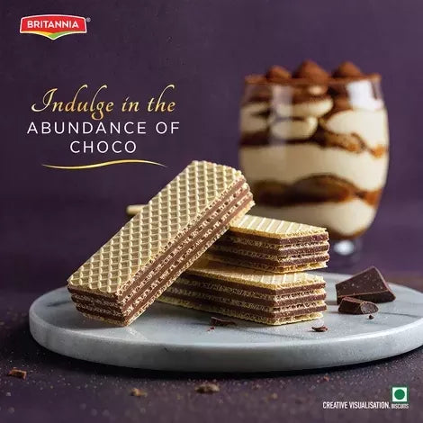 Britannia Treat Creme Wafers - Choco Flavoured Wafer Biscuit 55 gm (pack of 2)