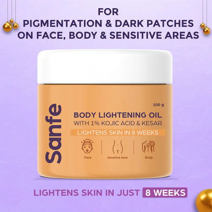 Sanfe Instant Glow Body oil gel | Instant Glow & Multivitamin Enriched For Even Tone Skin | Lightweight Moisturizing Body Oil | 24 Hrs Long-Lasting Radiance - 200ml