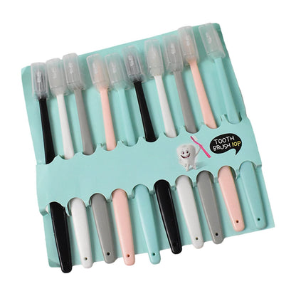Kids Adults Ultra Soft-bristled Toothbrush With Cover (10 Pcs Set)