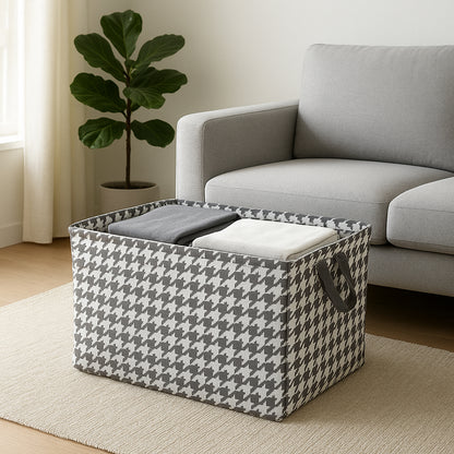 Foldable Fabric Storage Box With Handles (47 X 28 Cm)