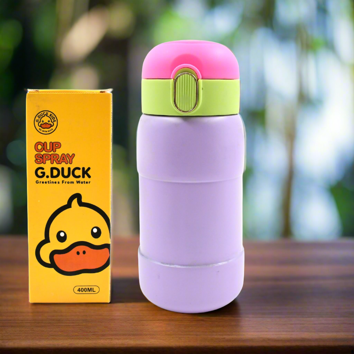 Duck Stainless Steel Water Bottle – 400 ml BPA-Free Thermos with Spill-Proof Cap (1 Pc) HP DD