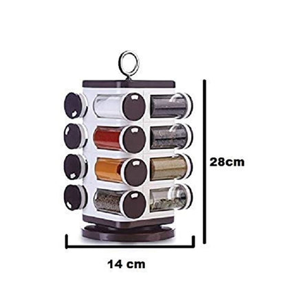 Ganesh Revolving Spice Rack 16 Plastic Dispensers (100ml Each)