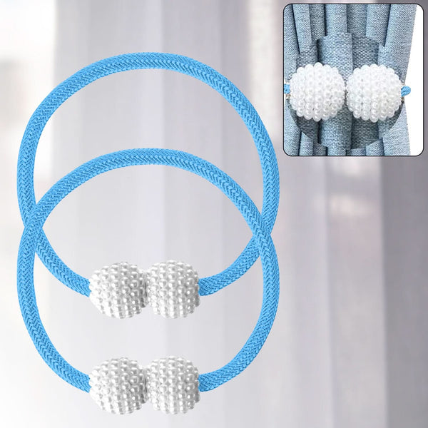 Polyester & Magnet Curtain Set – 2 Pcs Magnetic Window Curtains