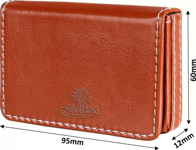 Sagiron Men Black Trendy Tan Genuine Leather Wallet (95*12*60 cm,MultiColour) - HalfPe