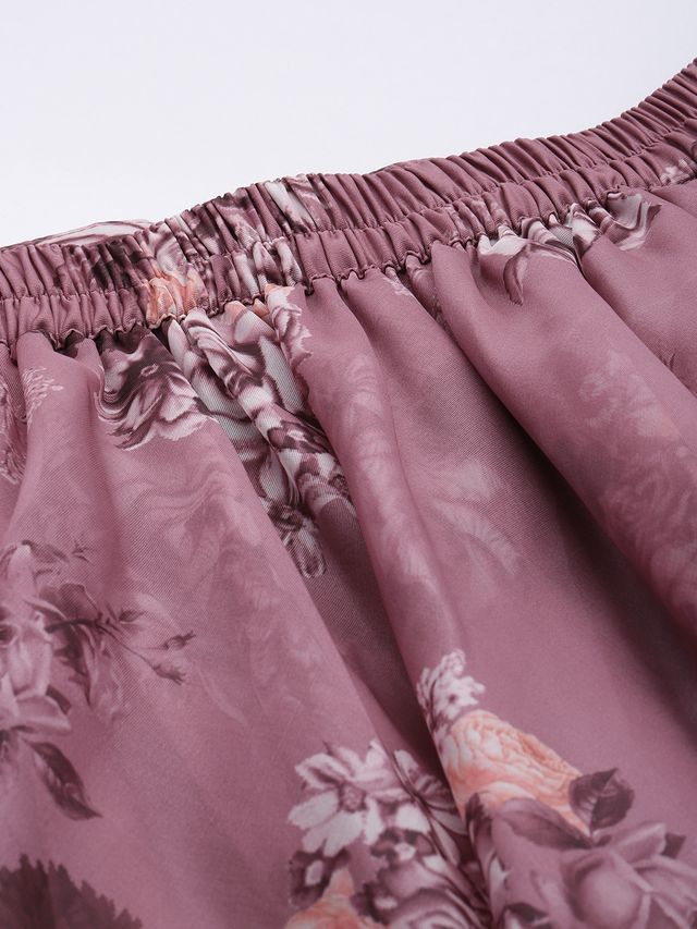 Bollywood Vogue Ready To Wear Mauve Organza Digital Printed Co ords Set