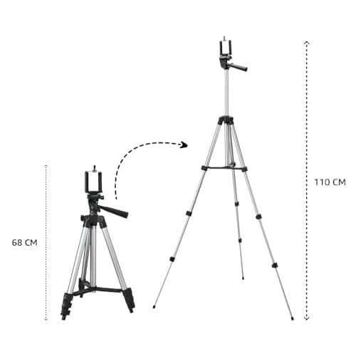 TF-3110 Aluminium Lightweight Tripod with Mobile Phone Holder - HalfPe