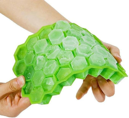 Ice Cube Tray Silicone for Freezer Honeycomb designed (37 cubes) - HalfPe