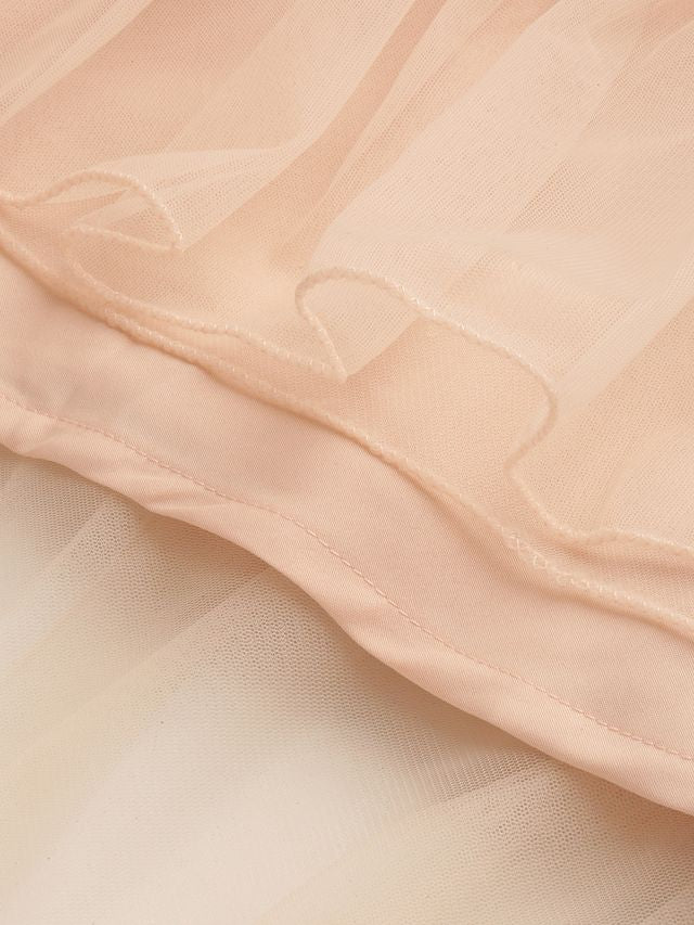 Bollywood Vogue Ready To Wear Light Peach Net Sequins Embroidered Lehenga