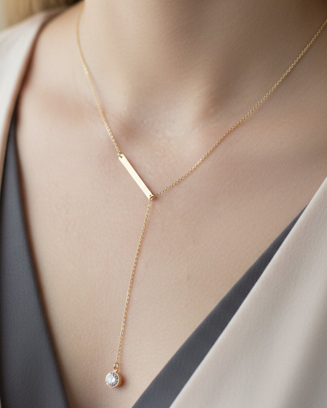 Chic Gold-Tone Layered Necklace Set with Triple Ring Detail & Pearl Drop (Set of 2) pinapes