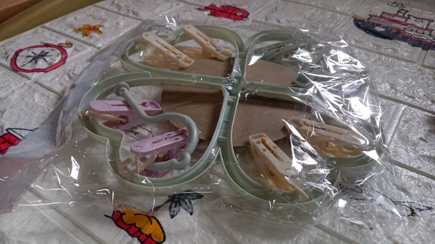 Heart-Shaped Clothes Drying Rack – 8 Clip Hanger for Socks, Baby Clothes, Towels & More