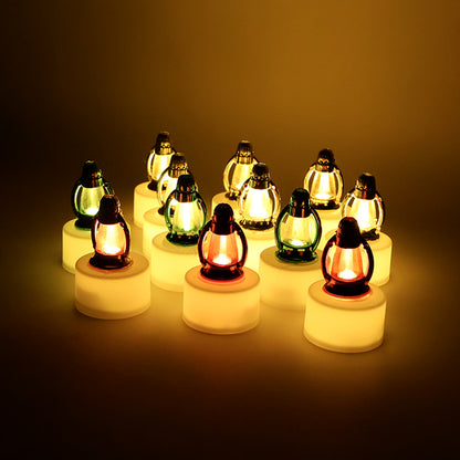 Decorative Candle Lamps with Multicolor Glow, Battery Operated Flameless Tealight for Festivals(12 Pc)