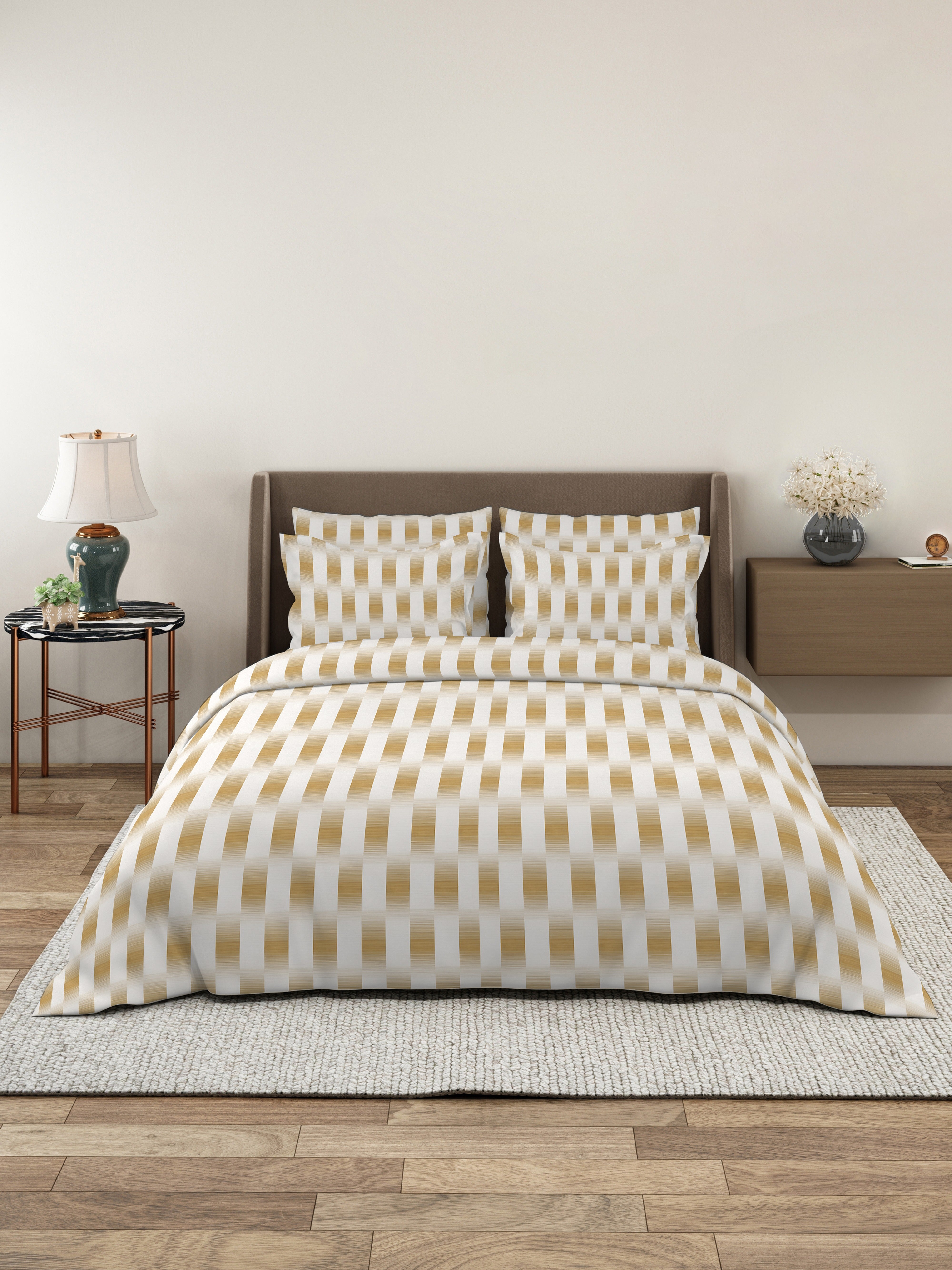 Petal 100% Pure Cotton Collection Premium Percale Queen Bedsheet With 2 Pillow Covers