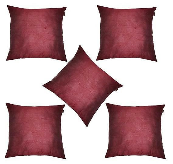 Lushomes Festive Dupion Silk Cushion Covers (Pack of 5 - Multicolour) - HalfPe