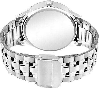 Men’s Analog Wrist Watch | Sleek Stainless Steel Strap with Day Function Feature