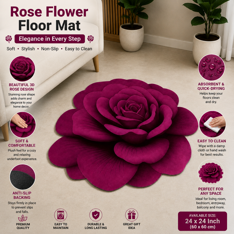 25X25 Inches Modern Decorative Door Mat | Water Absorbent Floor Mat for Living Room.