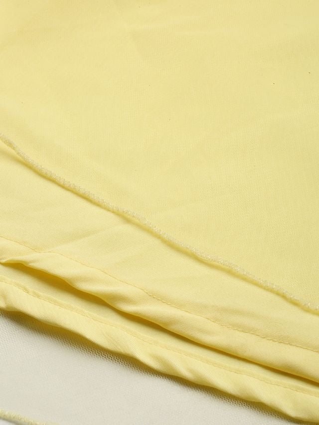 Bollywood Vogue Ready To Wear Yellow Georgette Embroidered Dress