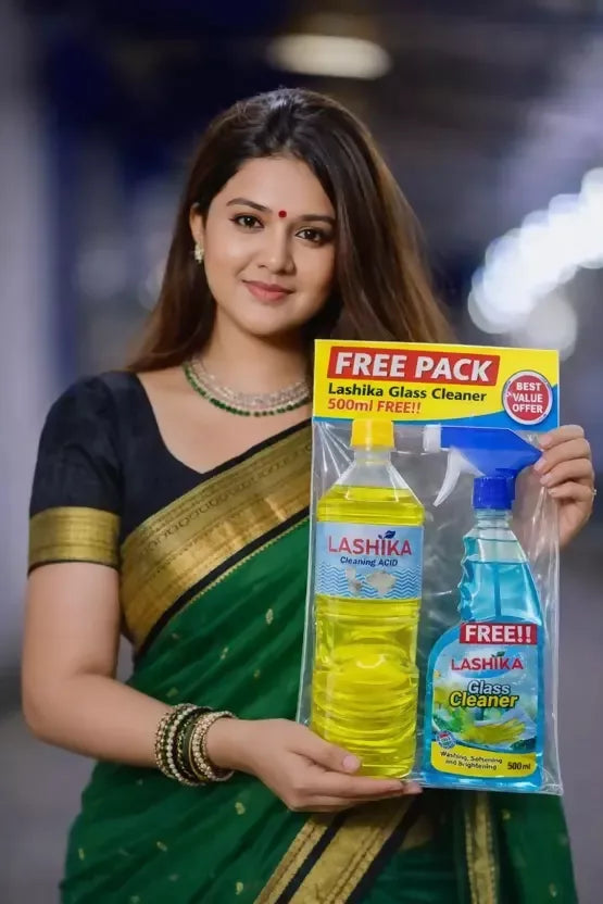 Lashika Cleaning Acid 1L with FREE Glass Cleaner Spray 500ml – Best Value Cleaning Combo Mahathi Enterprises