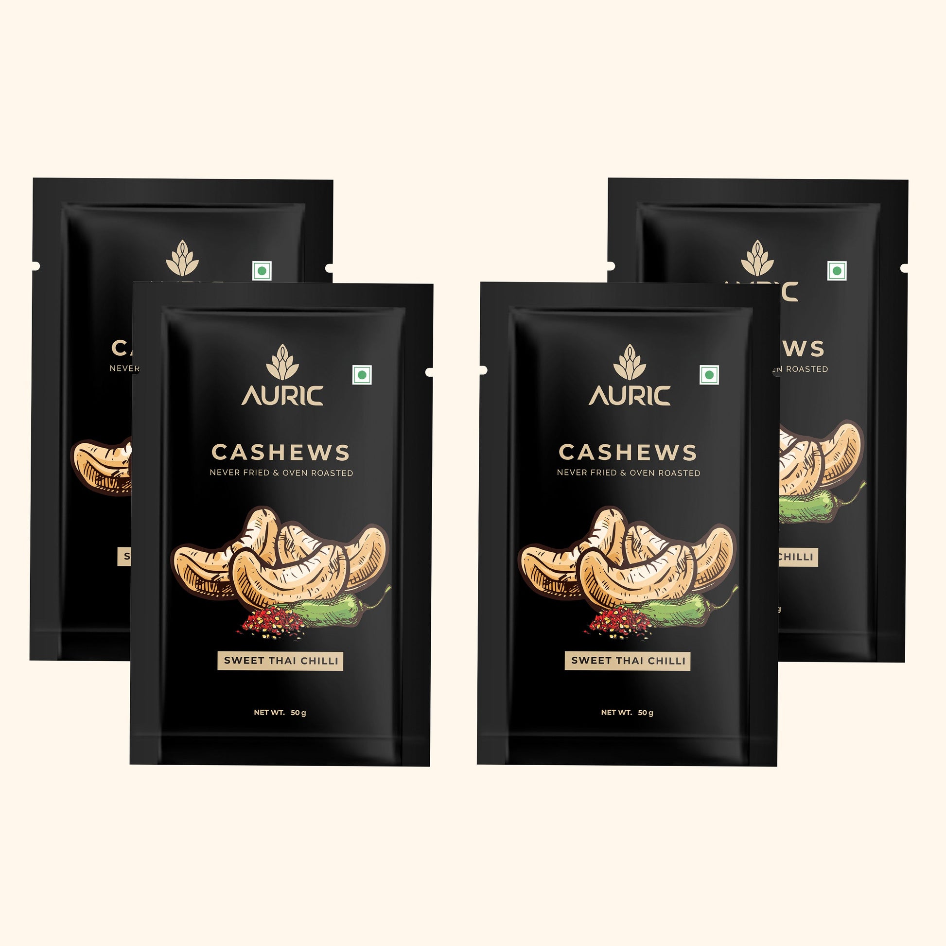 Auric Sweet Thai Chilli Cashew 50g Zenith Drinks