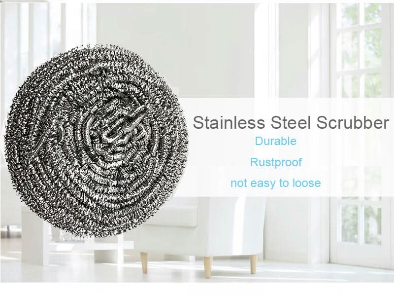 Round Shape Stainless Steel Scrubber (Pack Of 6) HP DD
