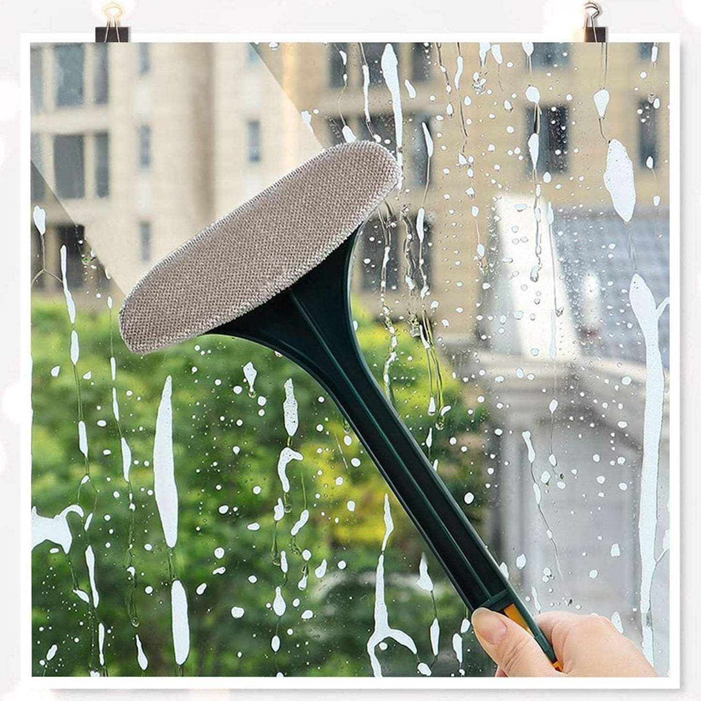 2-in-1 Mesh & Wiper Window Cleaning Brush with Extended Handle