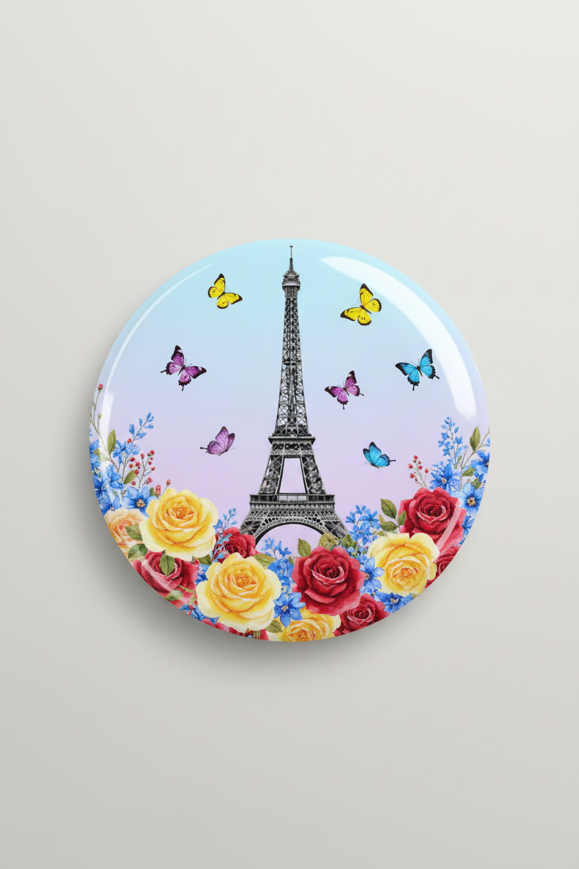 Plastic Magnetic Fridge Sticker (Eiffel Tower Printed) - 1 Pc (Assorted colors) SUPER