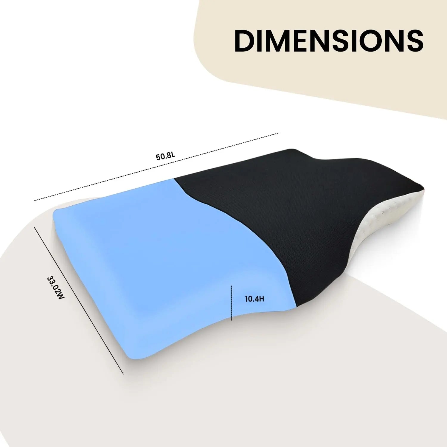 Sleepsia Cervical Pillow for Neck Pain & Shoulder Pain Relief |Orthopedic Memory Foam Pillow, Cervical Pillow, Neck Support Medical Pillow - Black/White (Gel)