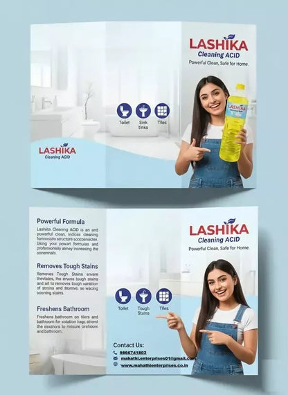 Lashika Cleaning Acid 1L with FREE Glass Cleaner 1L – Powerful Multi-Surface Cleaning Combo Mahathi Enterprises