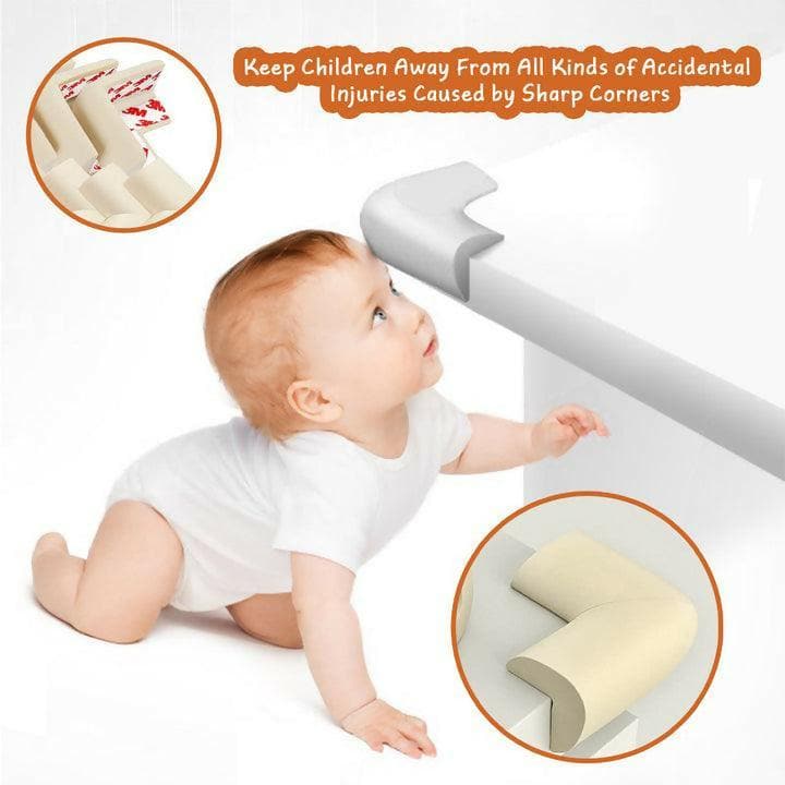 Safe-O-Kid Corner Guards Safety & Babyproofing, Cream - HalfPe