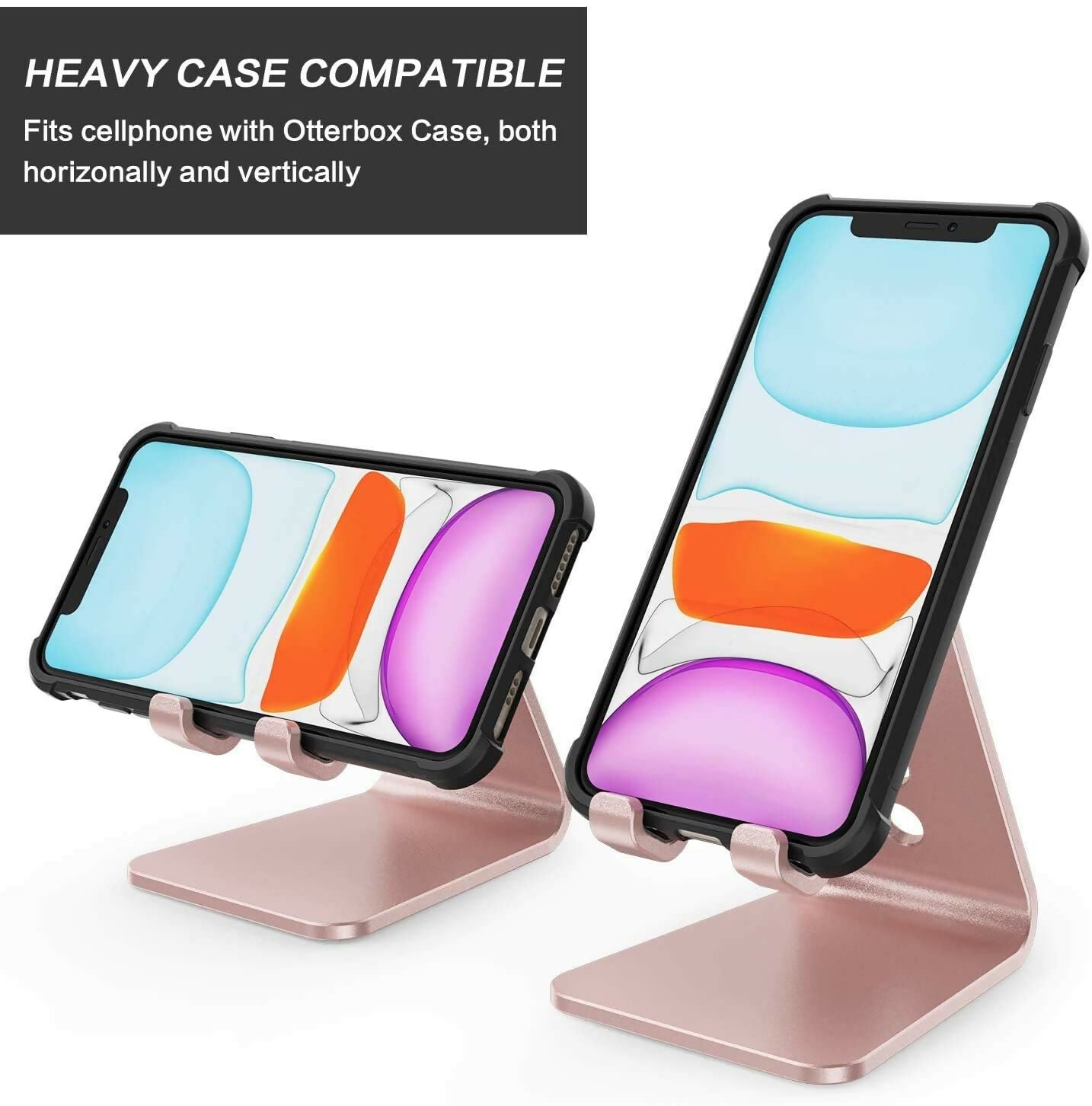 Heavy-Duty Metal Mobile Holder Universal Desk Stand for Smartphones & Tablets