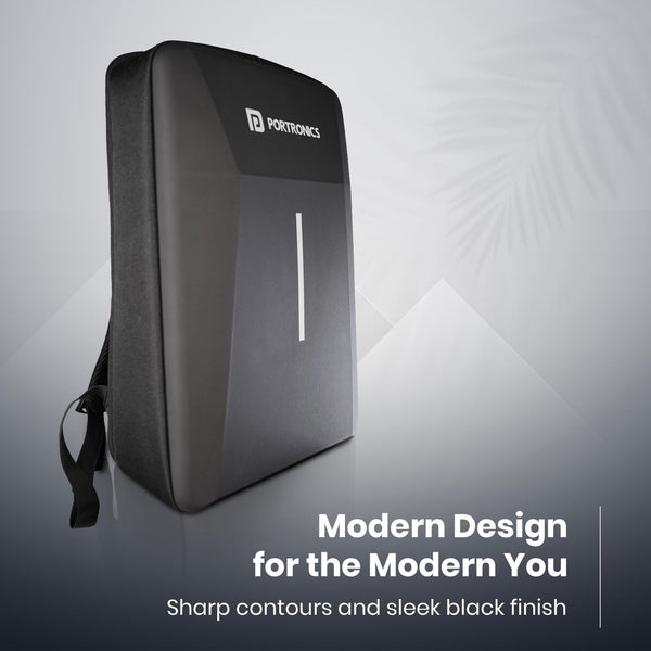 Portronics Byte 2 Laptop Backpack for Laptops up to 15.6 Inches & Durable Zippers, Unisex (Black)