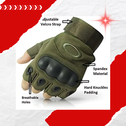 Half Finger Gloves with Enhanced Knuckle Protection