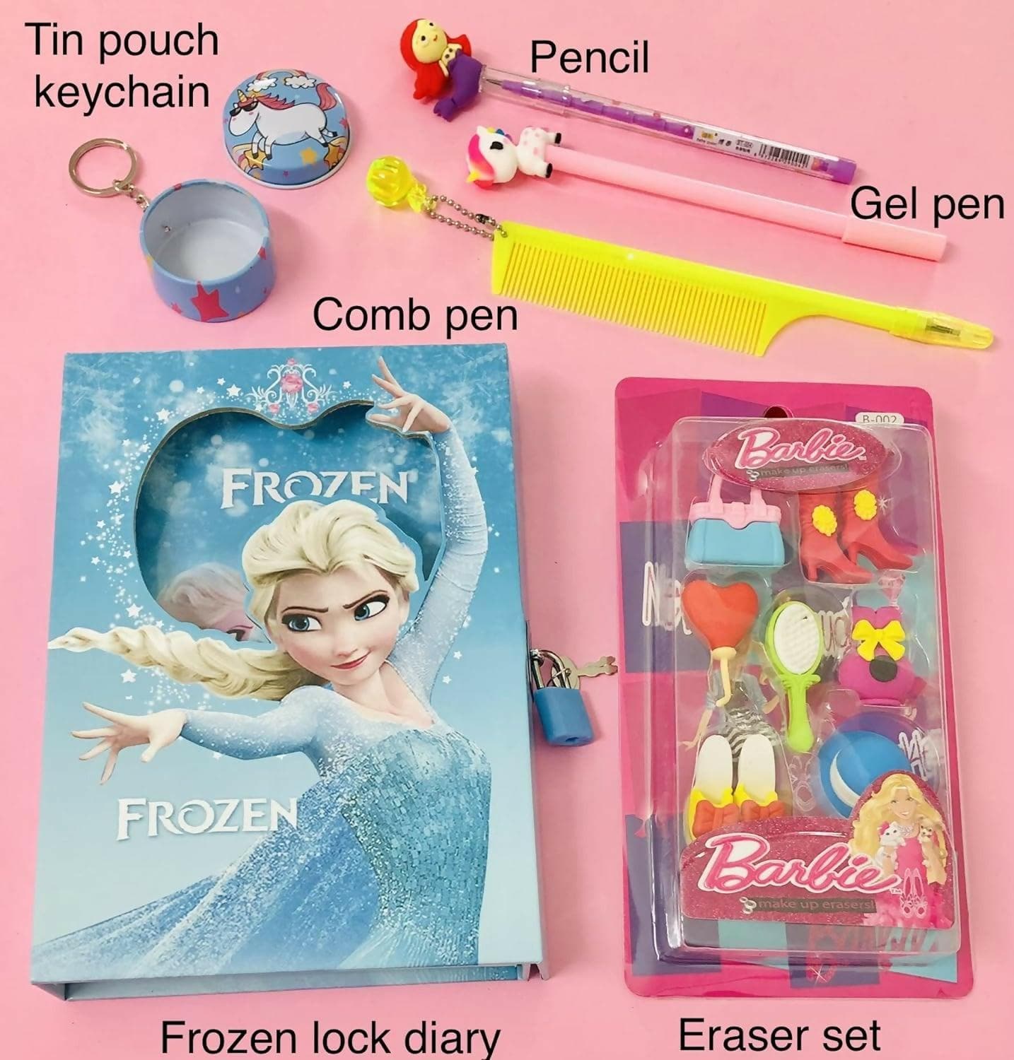 Cartoon Theme Makeup Eraser Kit And Stationary - HalfPe