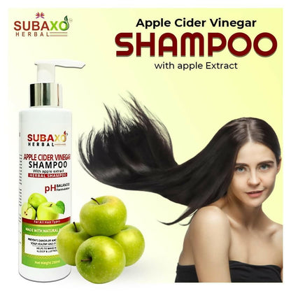 SUBAX Apple Cider Vinegar Shampoo(200 ml) and Activated Charcoal Anti-Pollution Face Wash (200ml) Combo - HalfPe