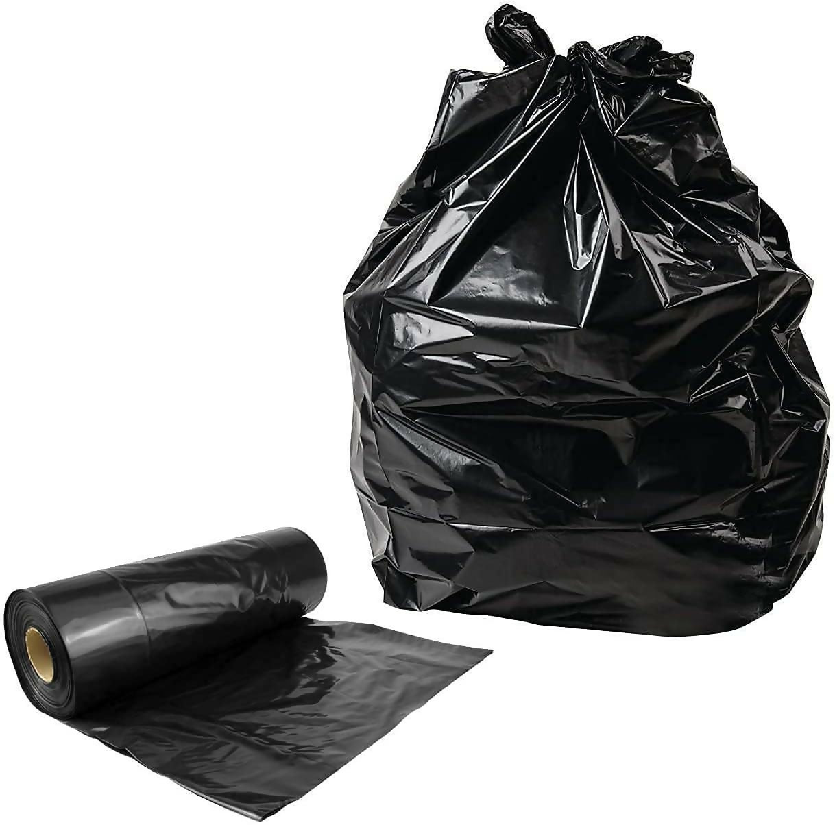 Heavy-Duty Large Black Trash Bags 55 Gallon Sturdy & Tear-Resistant Garbage Bags for Commercial, Lawn & Leaf Use (Pack of 100)