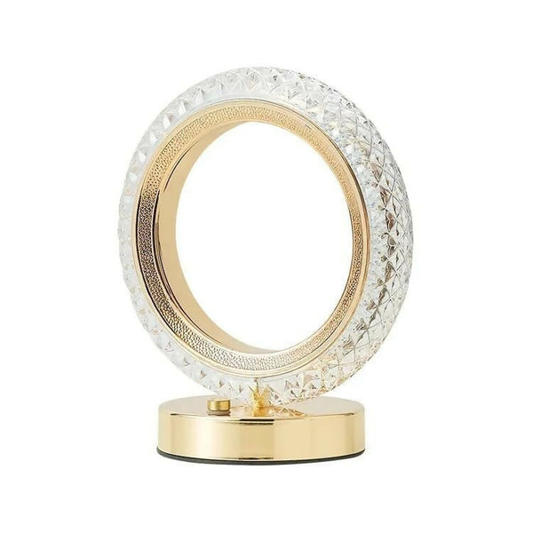 Round Crystal Cordless Table Lamp – Luxury Diamond Nightstand Light for Bedroom, Living Room & Party Decor