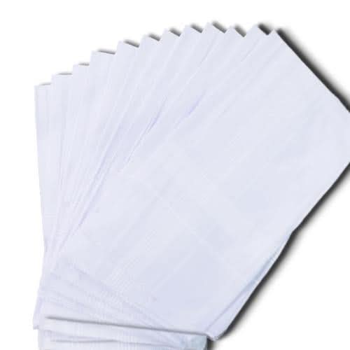 Mens King Size Formal Handkerchiefs For Office Use - Pack Of 12